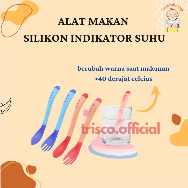 Trisco Sendok Makan Anak Silikon Indikator Suhu