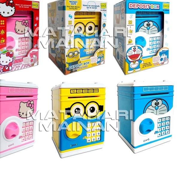 Celengan Brankas Hello Kitty Doraemon Deposit Box Minion Tabungan ATM - Hello Kitty