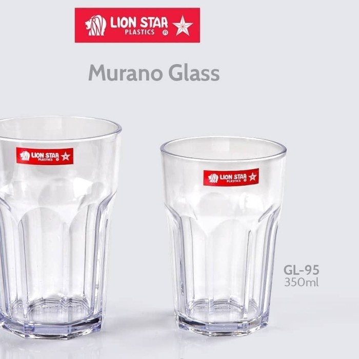 Gelas Murano 350ml Plastik Akrilik Lion Star GL 95 Murano Glass 350 ml