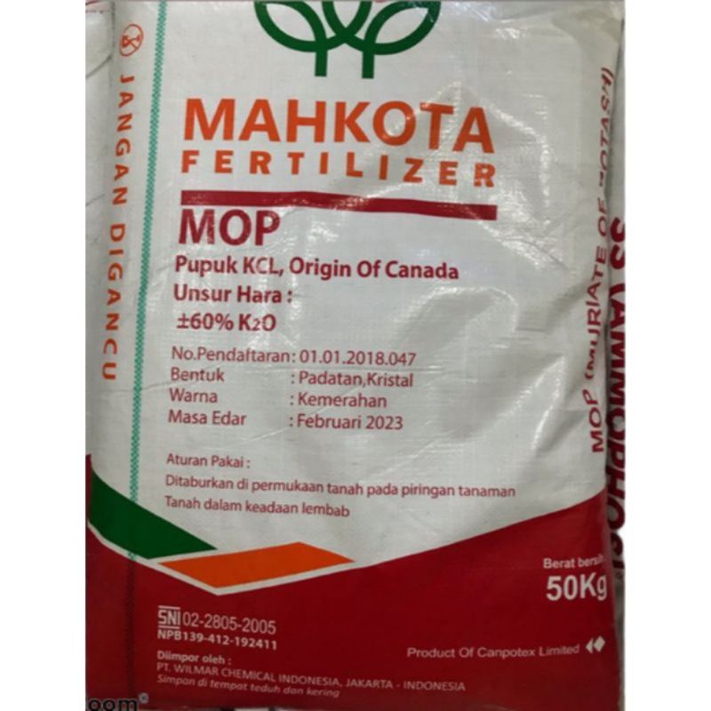 PUPUK KCL 50 kg MAHKOTA FERTILIZER