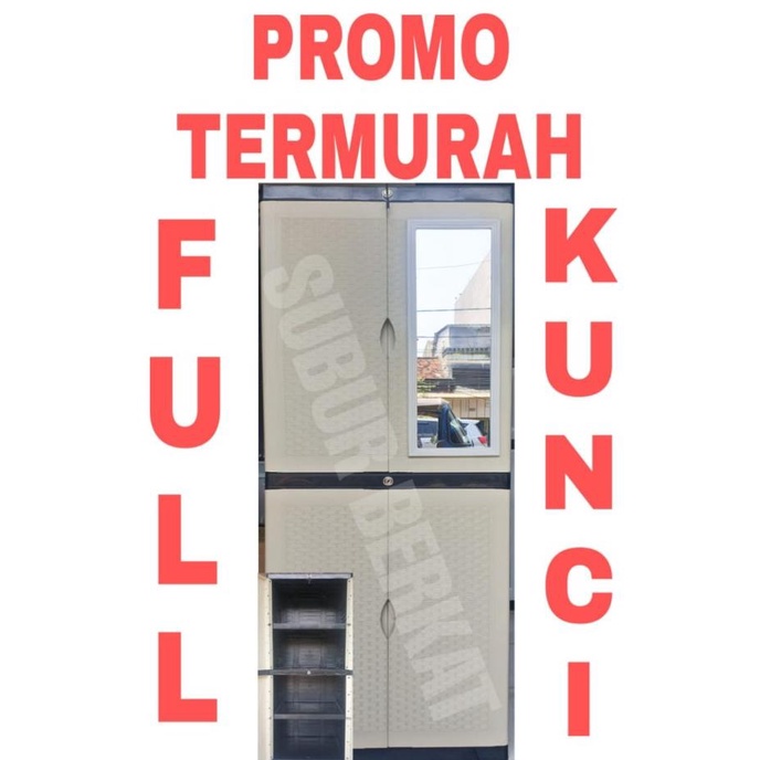 

KHUSUS JNE JTR LEMARI PLASTIK LEMARI PAKAIAN KACA FULL KUNCI stock ready