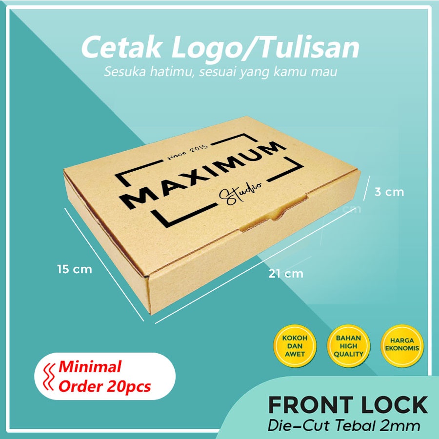 

(+SABLON) Kardus Packing Custom Olshop Uk. 21x15x3 cm / Dus Custom Packaging Online Shop / Kardus Gift Box Souvenir Wedding Aksesoris Kado Bebas Desain