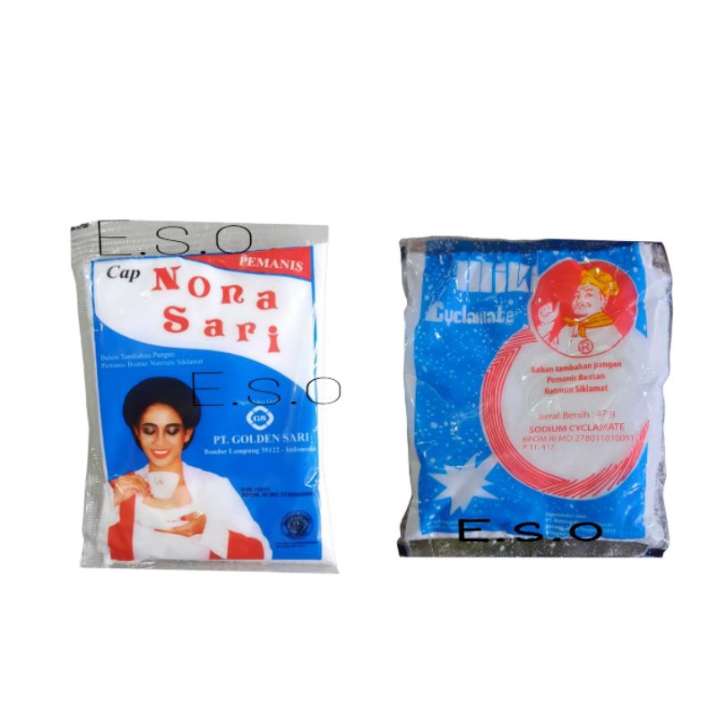 

sari manis / pemanis cap nona sari 40gr / sodium miki 47gr