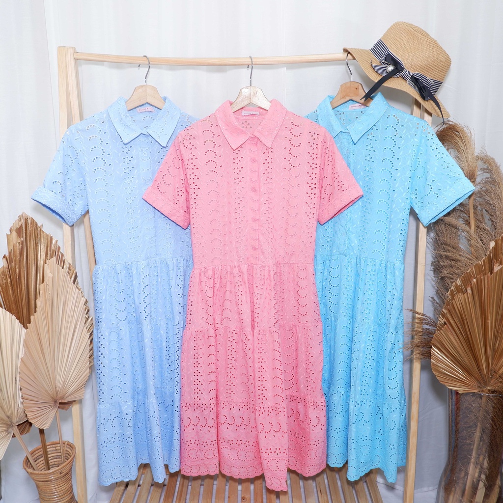 JXPLORE COTTONBELLS CASUAL DRESS WANITA ZIVANA PLAID BUTTON TIED ( SP - D 3469 )