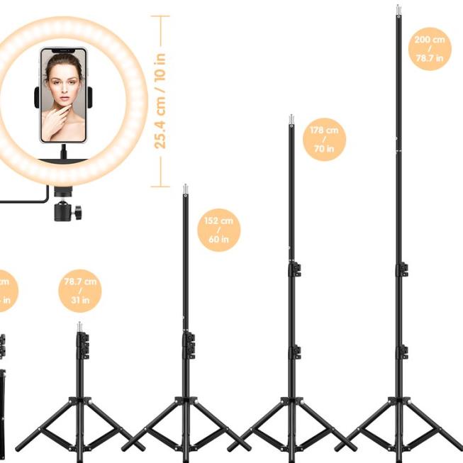 Tripod Ring Light 2 Meter Besi Tripot Handphone Panjang Kuat Kokoh - Tripod 2.1m