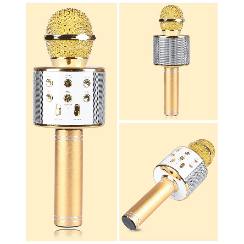 【33LV.ID】Mic Wireless Karaoke Smule WS 858 Bluetooth Speaker Microphone