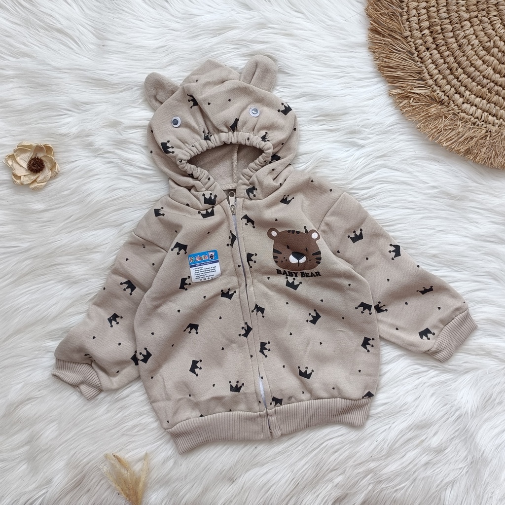 Jaket bayi motif croown baby 3-12 bulan