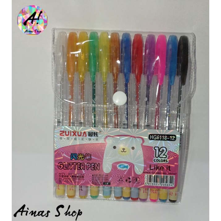 

Pen Gel Gliter Warna Warni Zuixua ECER