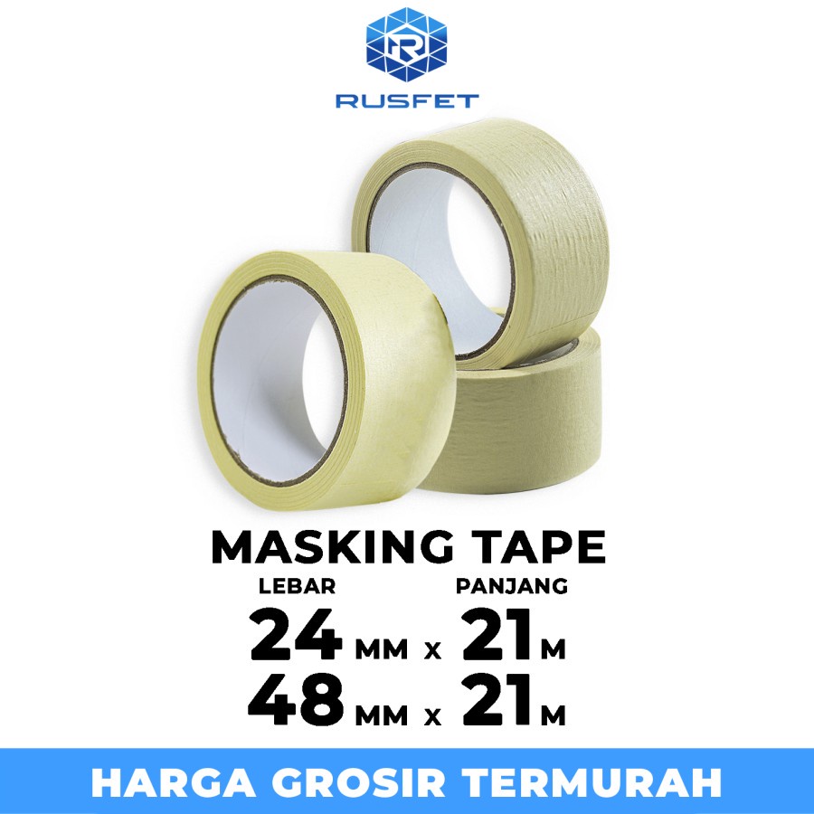 Lakban Kertas Masking Tape Kertas Isolasi Rusfet termurah satuan