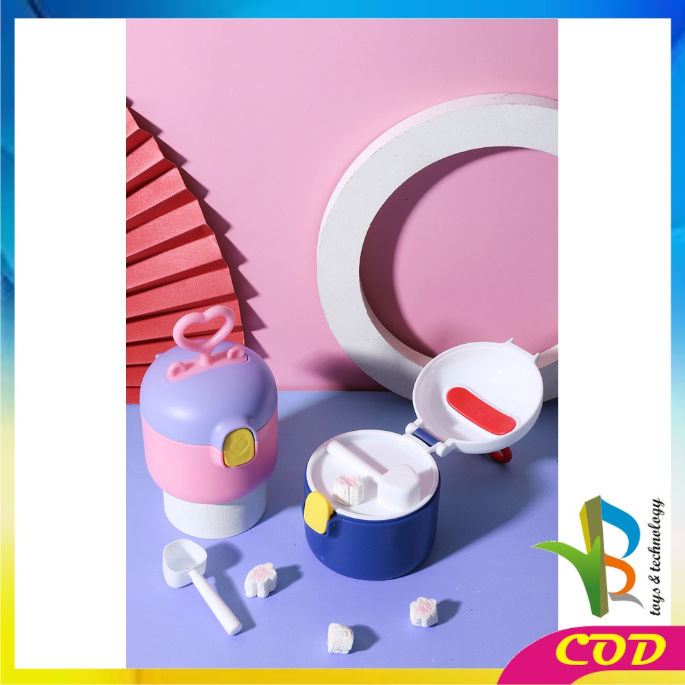 RB-C635 Kotak Penyimpanan Susu Bubuk Bayi Portabel Motif Love / Wadah Susu Bubuk / Toples Susu Bubuk Travel Portable Anti Tumpah