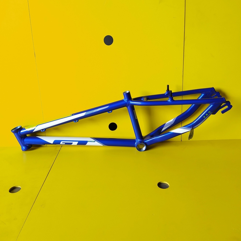 Frame Sepeda BMX GT Speed pro alloy Blue Yellow Fluo Original