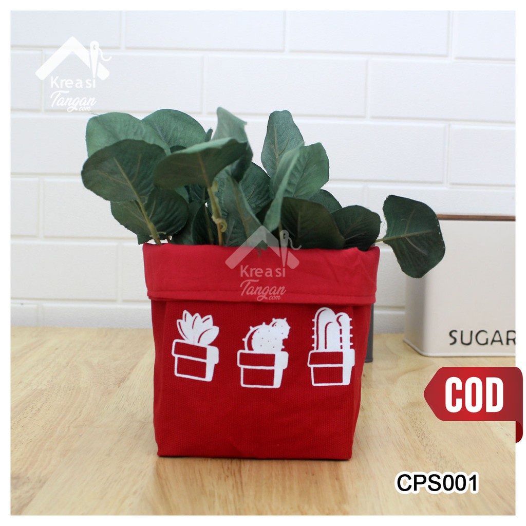 COVER POT / STORAGE MULTIFUNGSI POLOS SABLON CACTUS CPS001