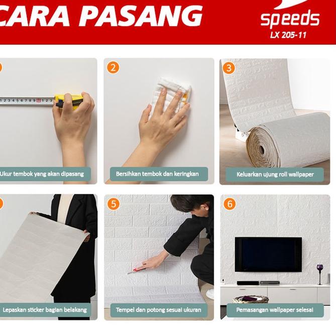 Murah Banget Wallpaper dinding 3D SPEEDS 5mm Foam batu Emboss peredam suara Walpaper Dinding Kamar T