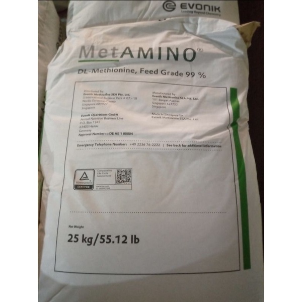 Asam Amino DL-METHIONINE EVONIC METAMINO DEGUSSA SUMITOMO 25KG