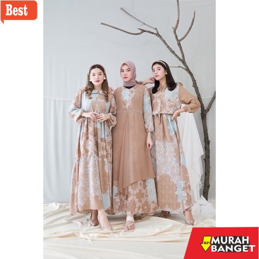 model dress terbaru 2022 MPI MAXI - NUNI MAXI - ERSHA MAXI DRESS (Cek caption) - Gamis Motif Abstrak