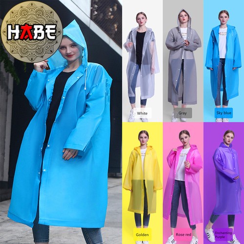 LT- Jas Hujan EVA PONCO KOREA dewasa Tebal Transparan Waterproof Raincoat