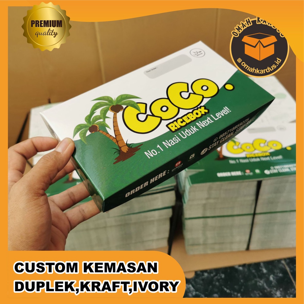 

Custom kemasan Duplek,Kraft,Ivory (Minimal pembelian 1000 pcs) (Custom ukuran,warna,desain,dll) Preorder 20 hari