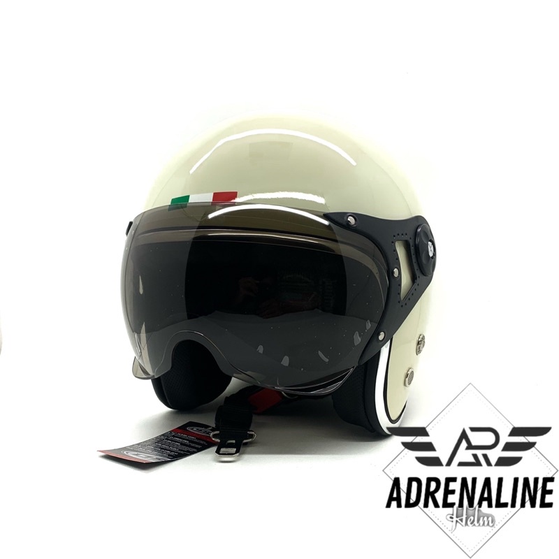 HELM DAG PILOT ITALY CREAM LIS CHROME ORI