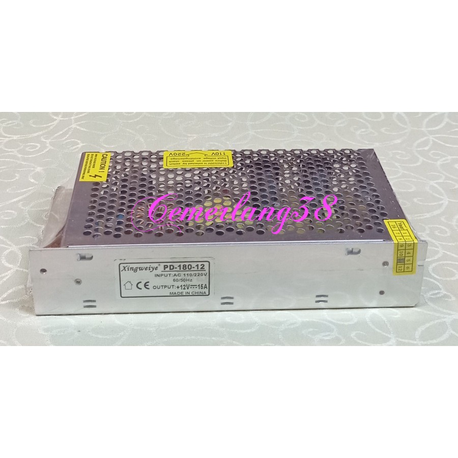 POWER SUPPLY 12V 15A ADAPTOR JARING 12V 15 AMPERE DC