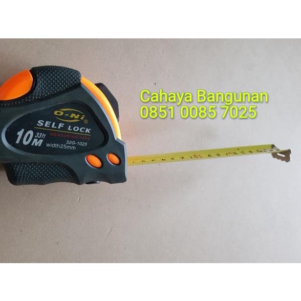Meteran Tangan Karet Otomatis Oni Self Lock 10m 10Meter 10 M Mtr Meter