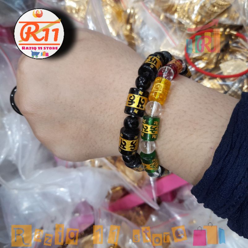 Gelang Batu Giok Mantra Budha Asli Original Gelang Pria Atau Wanita