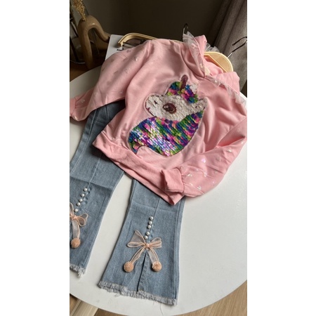 Unicorn Hoodie Set | setelan anak perempuan