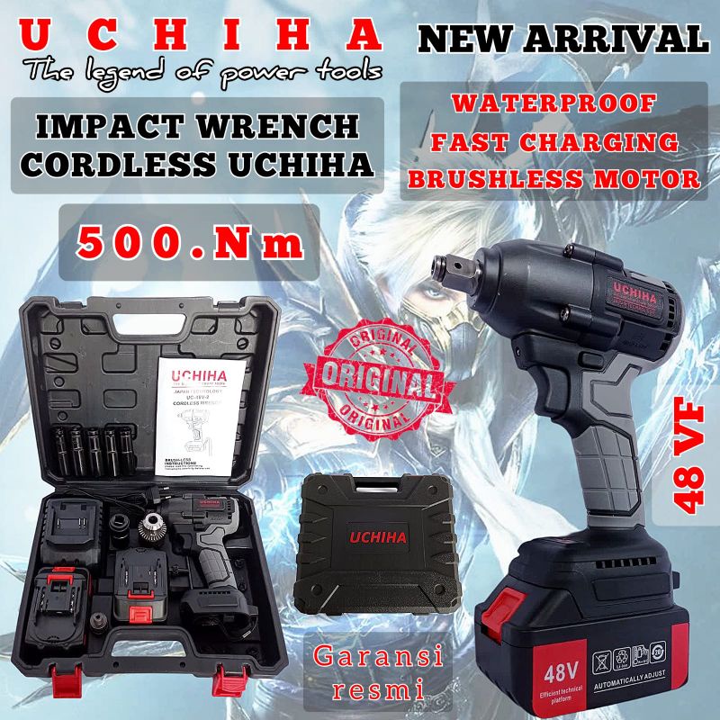 MESIN PEMBUKA BAUT RODA MOBIL UCHIHA UCIHA Cordless Impact Wrench 48VF Brushless mesin bor / Mesin B