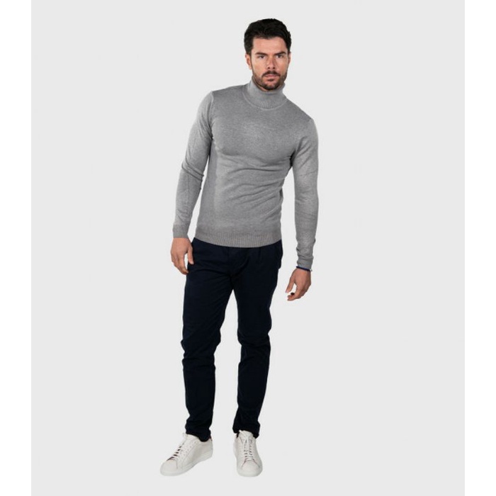 [ NEVARA ] MEN TURTLE NECK LONG SLEEVE - KAOS TURTLE NECK PRIA LENGAN PANJANG ABU MUDA