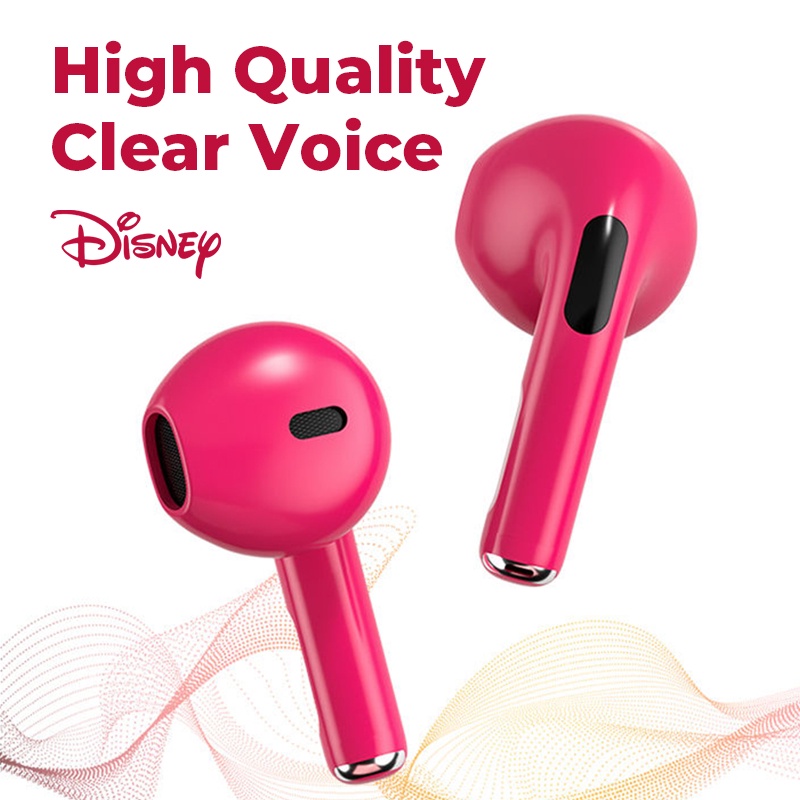 100% Original Disney Earphone Bluetooth 5.2 TWS Headset HIFI Earbuds Mini Kartun Bass Touch Control