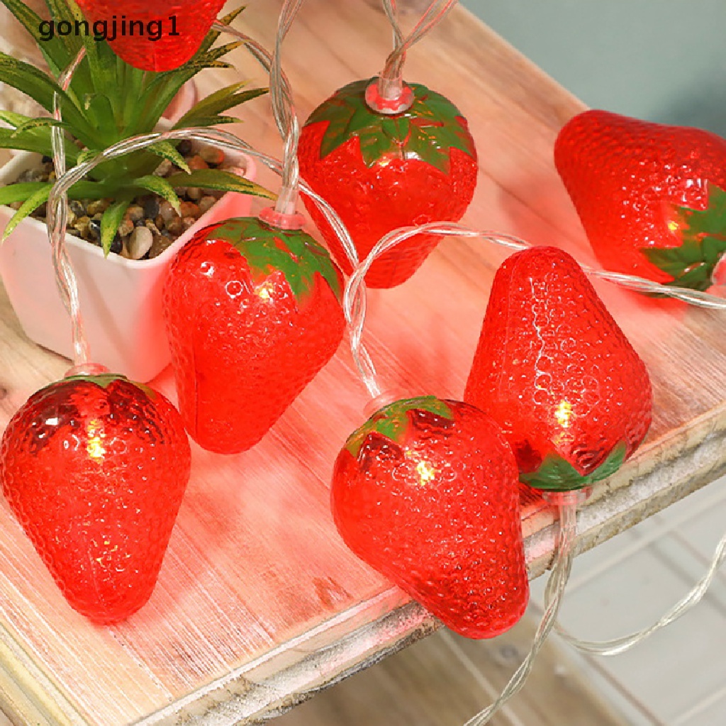 Ggg Lampu Tumblr 10-LED Bentuk Strawberry Untuk Dekorasi Natal