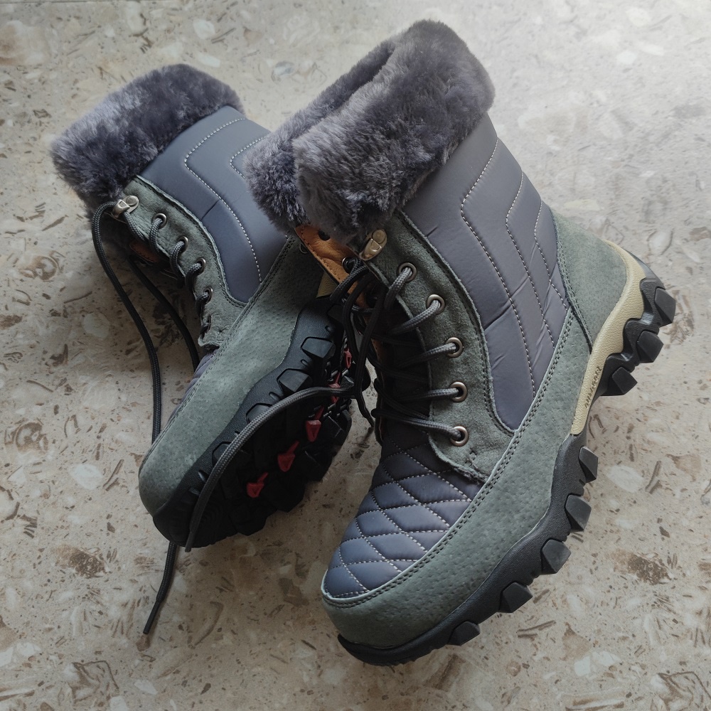Import Premium Sepatu Pria Musim Dingin Winter Snow Boots Tinggi Hiking Bulu Cowok Dewasa Sepatu Kerja Touring Mendaki Non Slip 227
