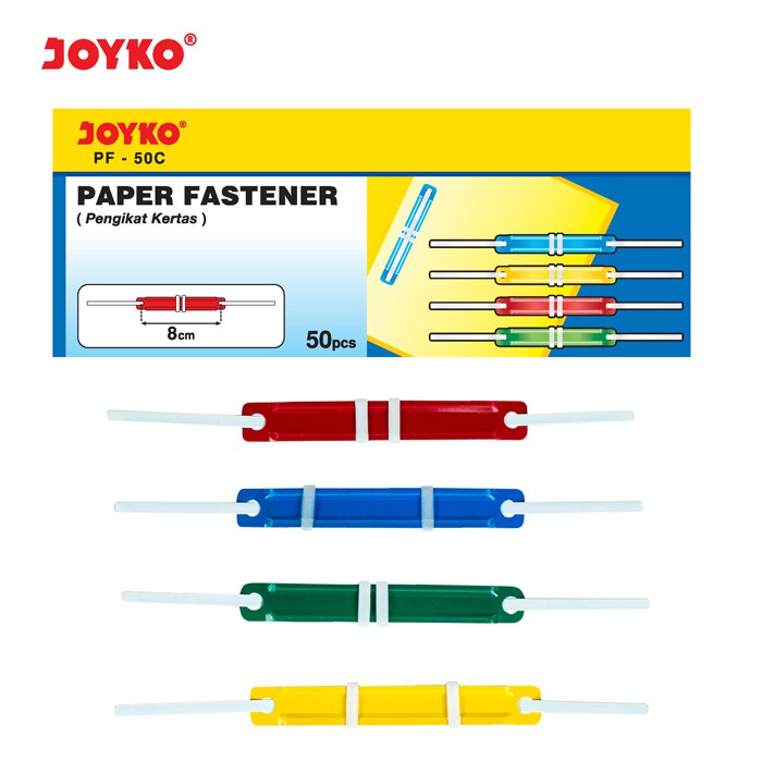 

Paper Fastener Pengikat Kertas Joyko PF-50C Color 1 Box 50 Pcs