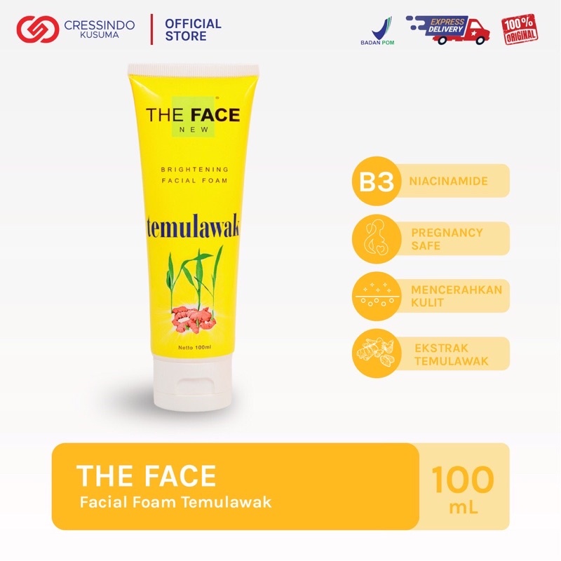 (BISA COD) THE FACE BRIGHTNING FACIAL FOAM TEMULAWAK 100ml