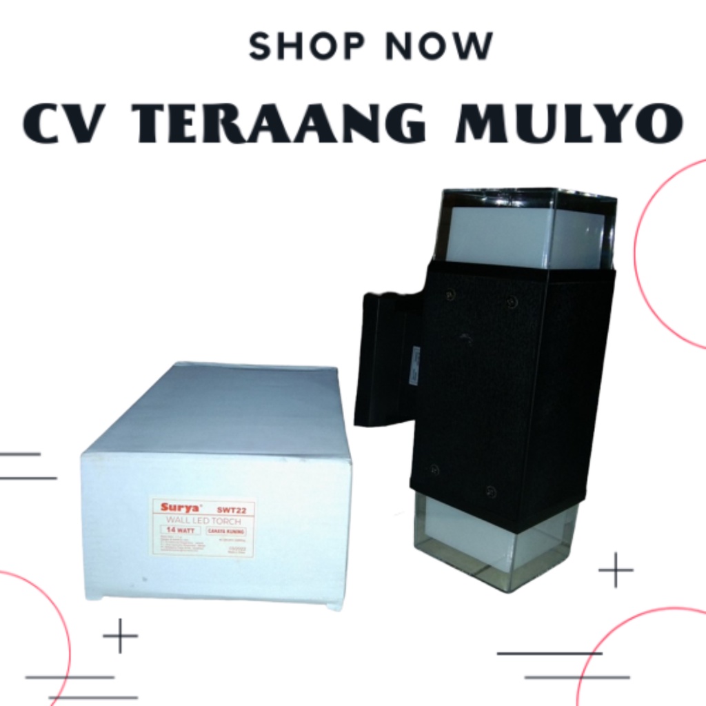 Lampu dinding 2 arah kotak 14watt Kuning Surya