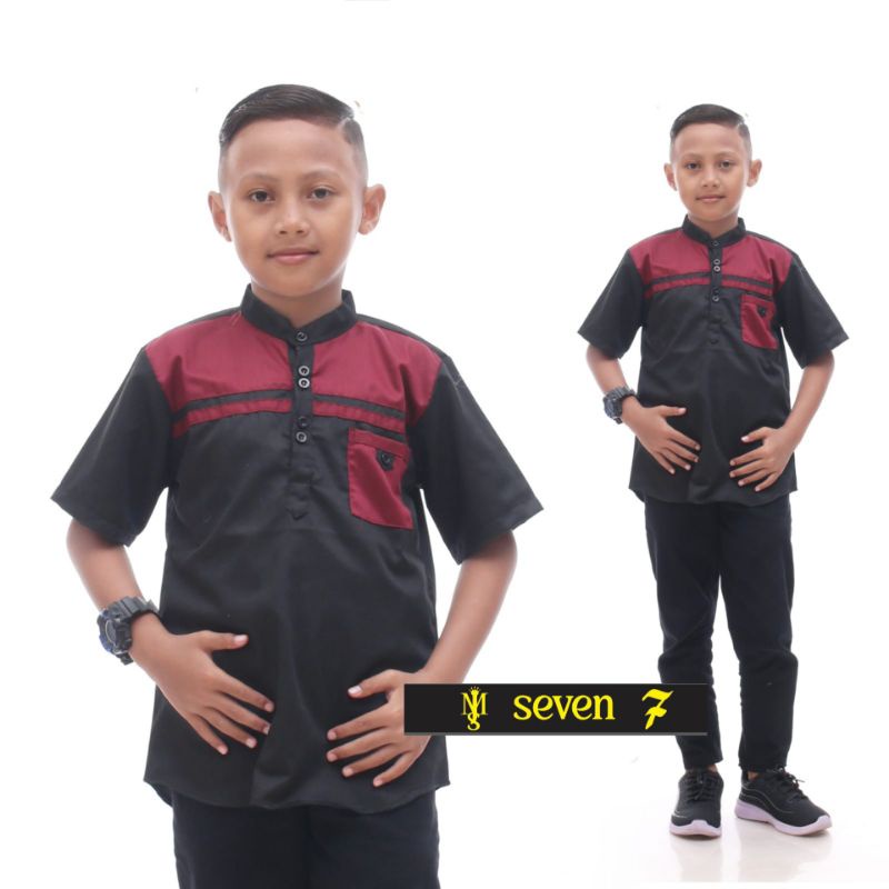 Baju Muslim Anak Laki Laki Atasan Koko Anak Combinasi Basic - Kids Lebaran Premium Original Quality