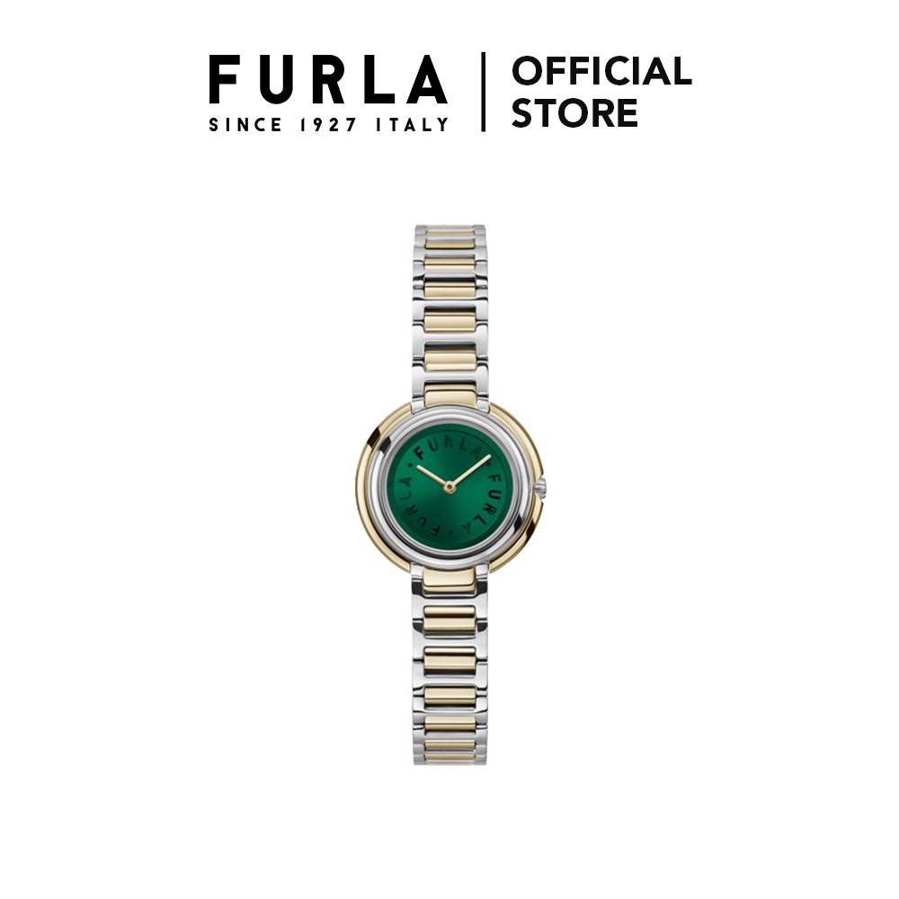 FURLA - Icon Shape Silver Tone/Gold Tone Case Green Dial Watch