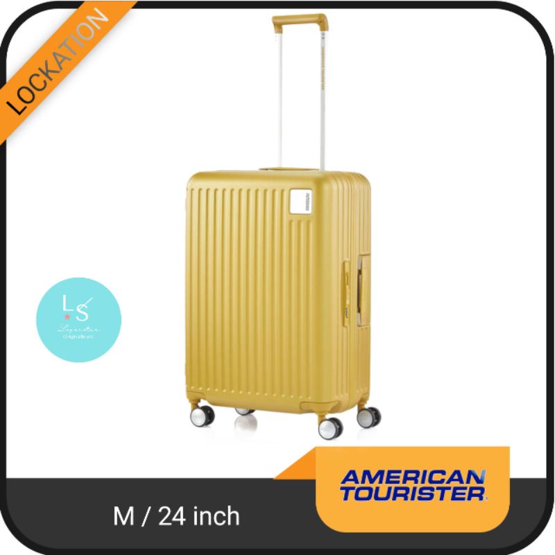 koper 24 inch American tourister Lockation spinner frame kuning