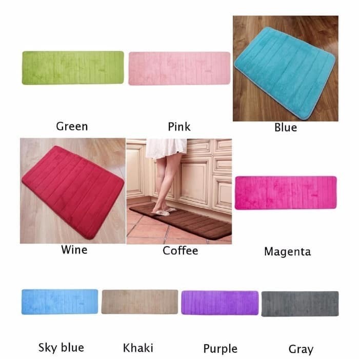[Ada] Keset Anti Slip Memory Foam- Menyerap Air-Kamar Mandi-Dapur-Teras [Keset]