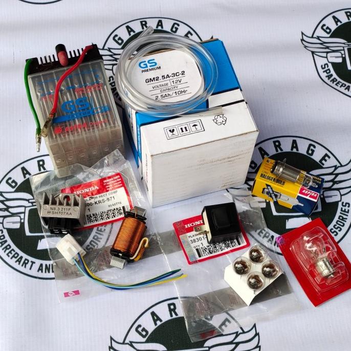 Rangkaian Lampu follSet 12v Honda win 100 Aki kering GL 12