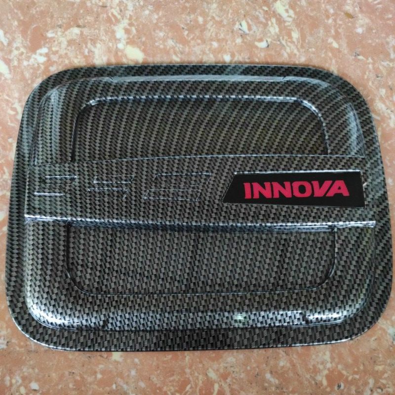 tank tanc cover tutup tangki bensin Toyota Innova INOVA lama 2004 sampai 2015 warna hitam lis chrome crome 2014 2013 2012 2011 2010 2009 2008 2007 2006 2005