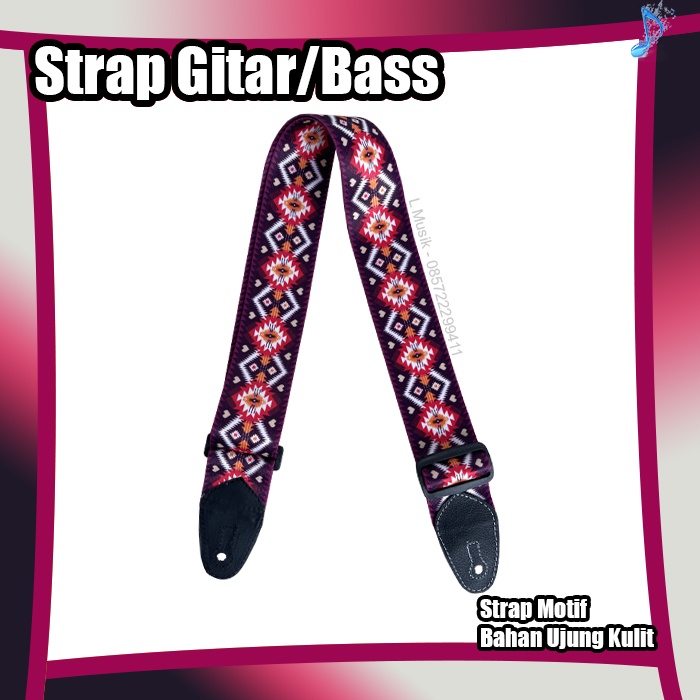 STRAP GITAR BASS MOTIF PREMIUM