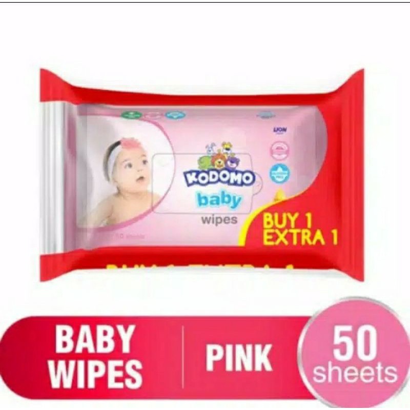 tissue basah Kodomo Baby Wipes isi 50 sheets - Rice Milk