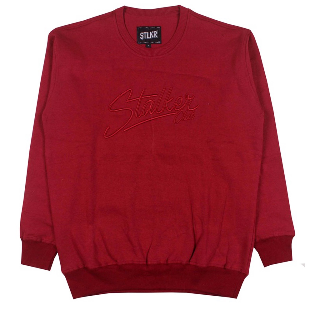 Stalker Sweater Crewneck - Embroidered Maroon
