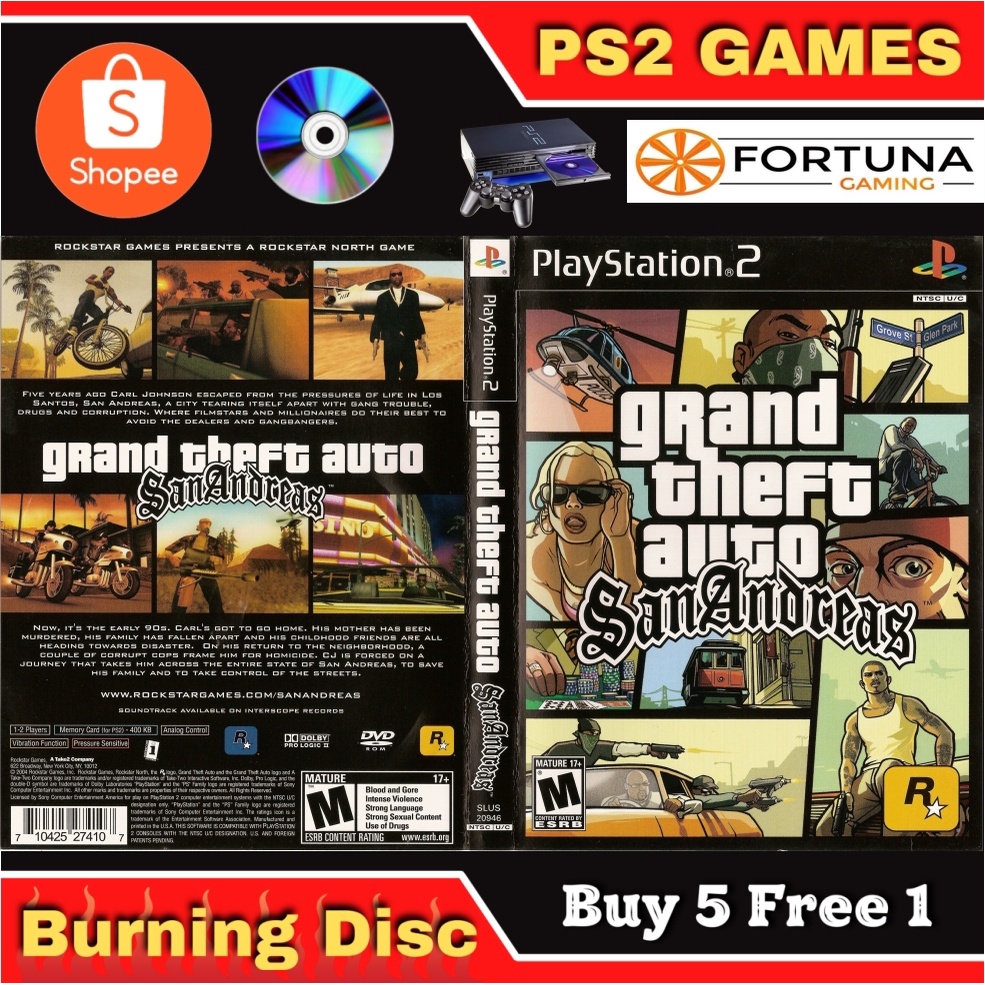 Kaset PS2 GTA San Andreas