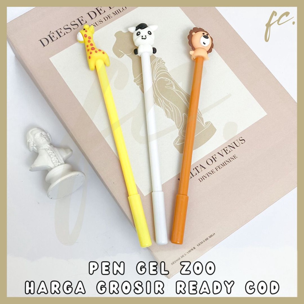 

Pen Gel / Pulpen Tinta Hitam Motif Zoo Giraffe Jerapah Singa Sapi Lion Cow Bolpen Lucu Hewan Kartun Alat Tulis Souvenir Hadiah Grosir Ready COD