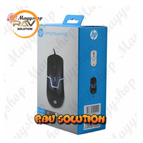 Mouse HP  Gaming kable usb M100 Free mousepad PROMO | Mouse USB M100 Warna Hitam  - RAV SOLUTION