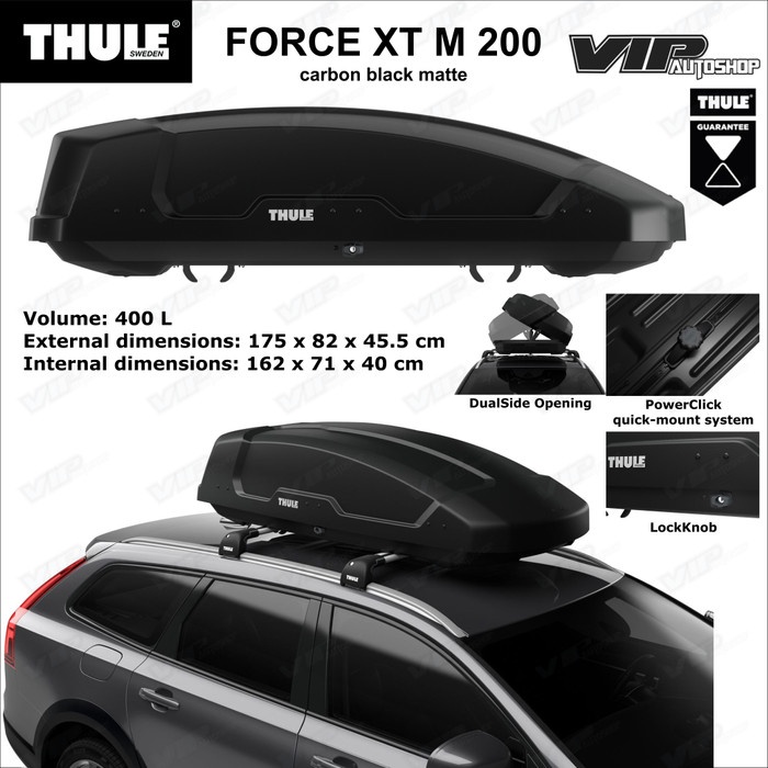 RoofBox Roof Box THULE Original FORCE XT M 200 Carbon Rack Bagasi