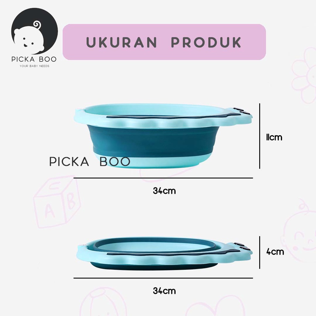 PICKA BOO Foldable Baby Wash Baskom Lipat Bayi Ember Lipat Bayi Multifungsi BPA FREE