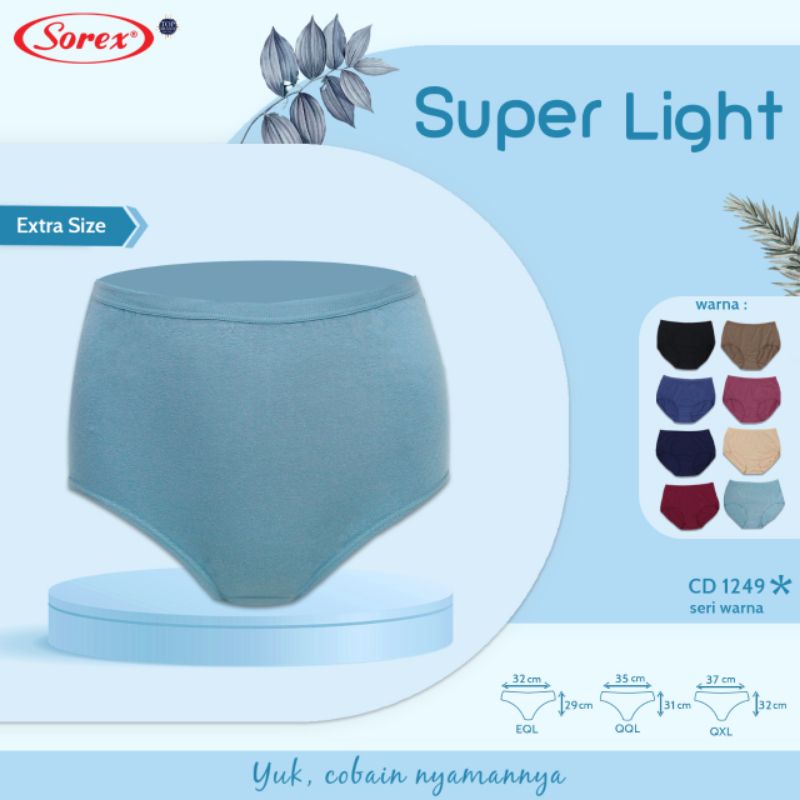 Sorex 1249 celana dalam wanita extra jumbo size Super light (3L-5L)