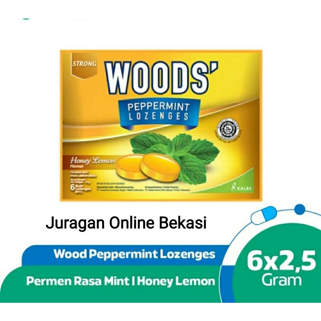 

Woods Lozenges Honey Lemon Isi 6 Butir - Permen Pelega Tenggorokan